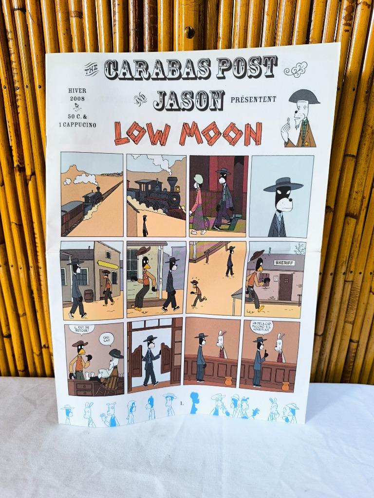 Stripboek „Low Moon & autres histoires" tabloid door Jason, Gelezen, Eén stripboek, Jason, Ophalen of Verzenden