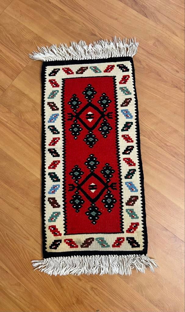 Vintage kelim kleed met ingestikte yoga mat 62/30, Ophalen of Verzenden