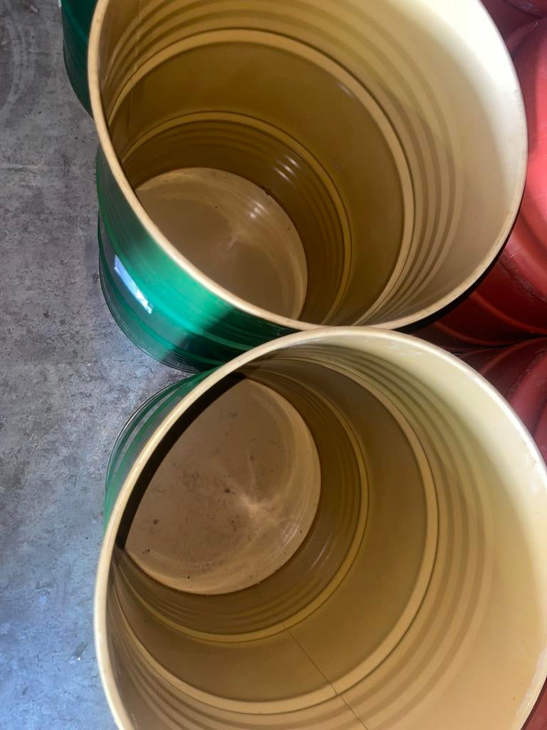 CLEAN metalen vat van 220 l met deksel+omsnoering LEVERING, Ophalen of Verzenden, Hout, Met kraantje