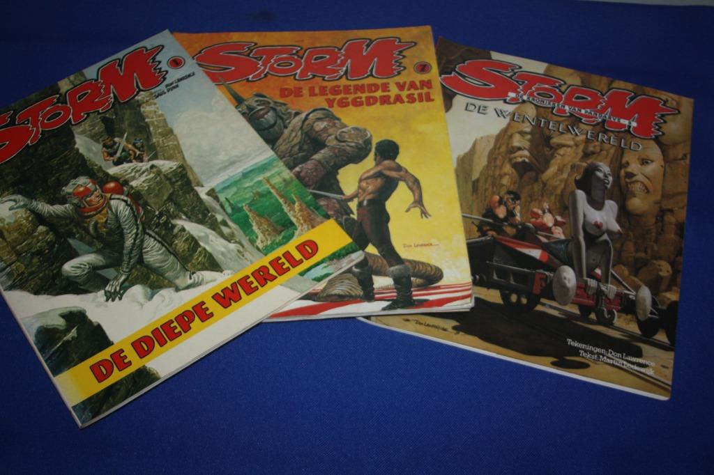 storm nr's  1,7,17 gebruikte staat ( herdrukken ), Meerdere stripboeken, Ophalen of Verzenden, Gelezen, Don Lawrence