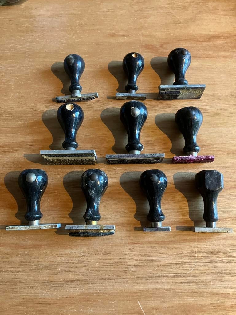 10 oude stempels (B), Antiek en Kunst, Ophalen of Verzenden