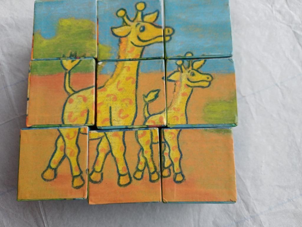 Dierenpuzzel met houten blokken, Ophalen, Gebruikt, Van hout, 4 tot 6 jaar
