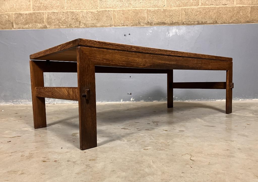 Salontafel Wenge Vintage Brutalist Mid Century, Huis en Inrichting, Tafels | Salontafels, Ophalen, Gebruikt, Rechthoekig, Vintage Brutalist Mid Century Dutch Deens Design