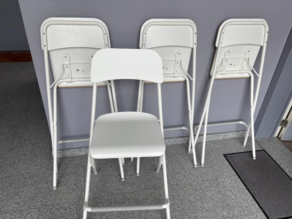 4 barkrukken witte kleur, 1 tabouret, Enlèvement, Comme neuf