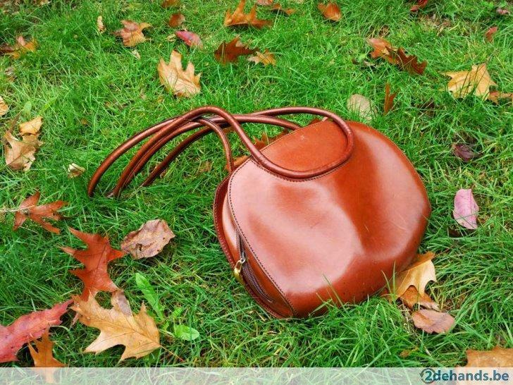 Vintage handtas De Vecchi by Hamilton Hodge leder topstaat !, Handtassen en Accessoires, Tassen | Damestassen, Ophalen of Verzenden