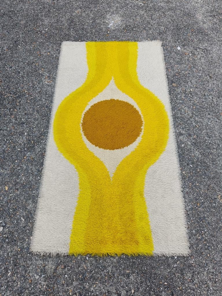Vintage Space Age wollen tapijt jaren 70, Ophalen of Verzenden, Gebruikt