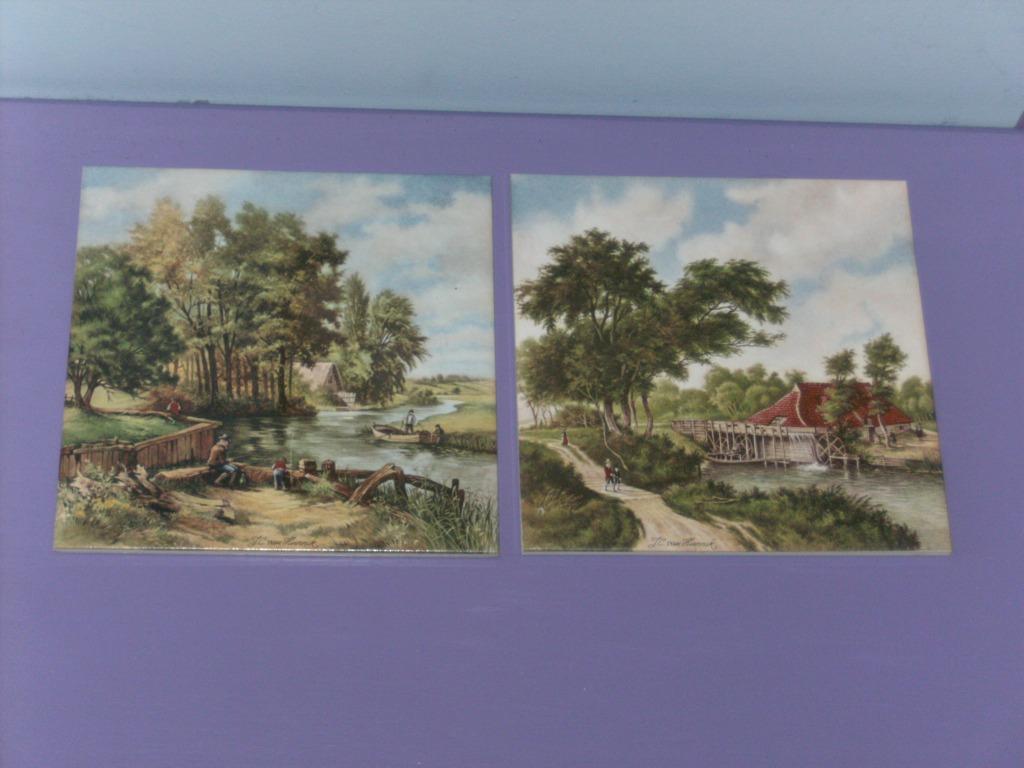 2 Wandtegels: j.c. van hunnik., Ophalen of Verzenden