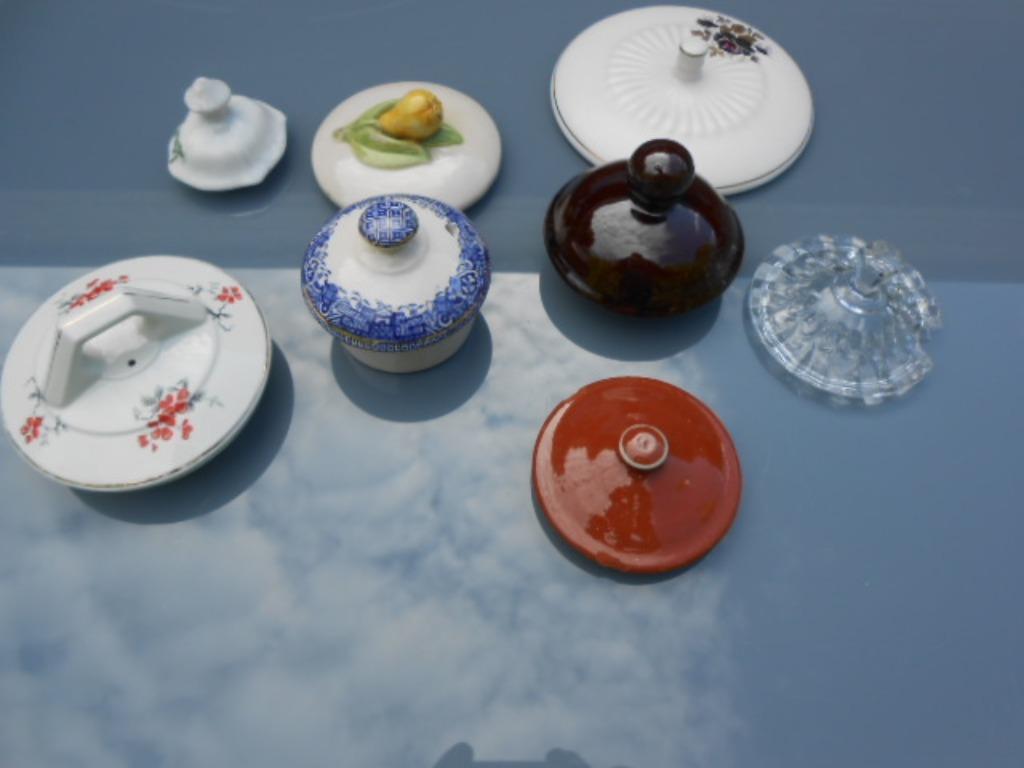 couvercles en pierre - porcelaine - pots en céramique, Enlèvement ou Envoi, Utilisé, Céramique