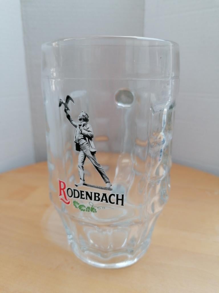 Rodenbach bierpot glas met vogel. Bieden vanaf €5., Enlèvement ou Envoi, Comme neuf, Verre à bière