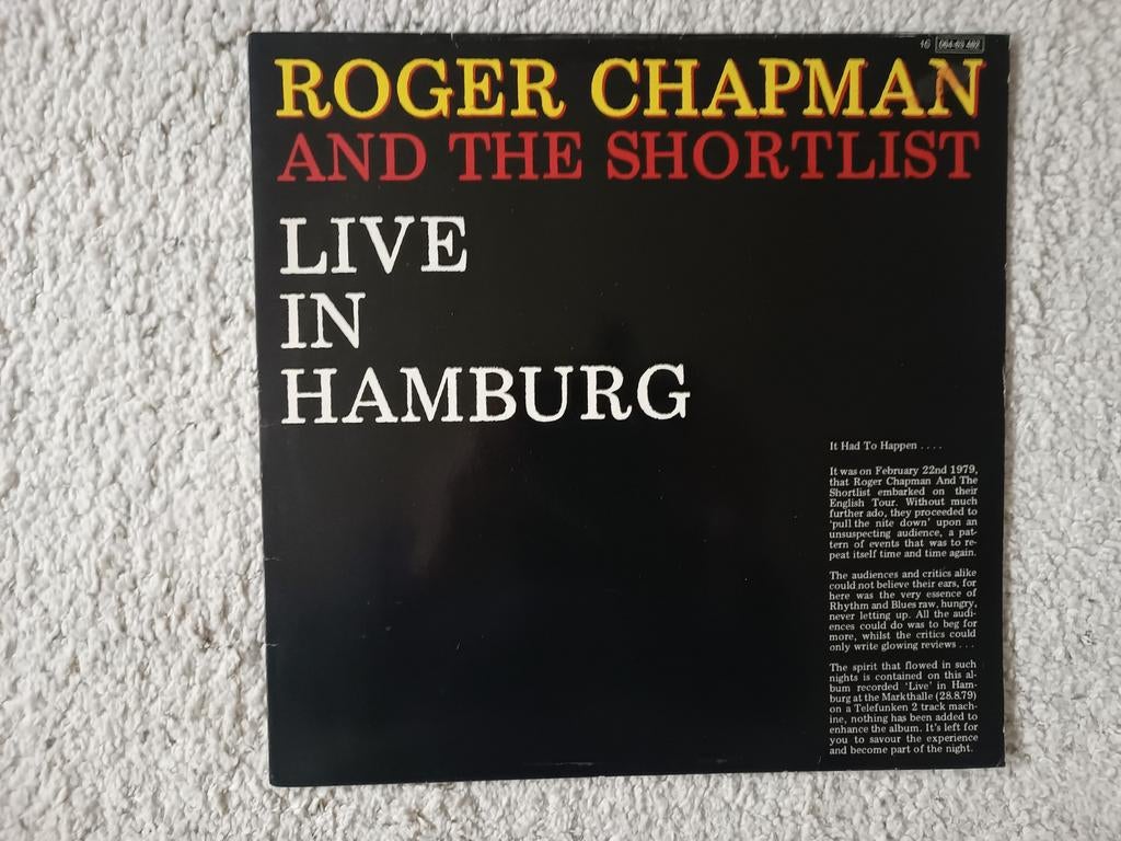 Lp Roger Chapman, en direct à Hambourg, Enlèvement ou Envoi