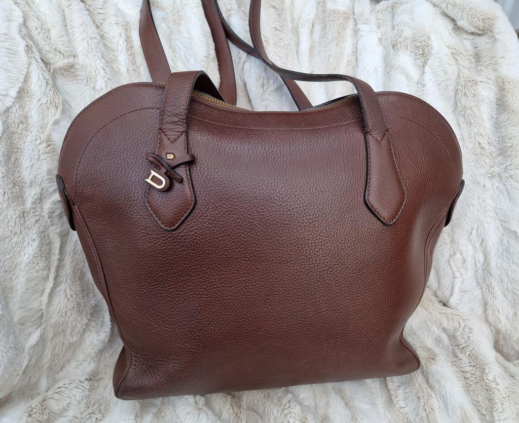 Heel mooie grote bruine schoudertas Delvaux, Handtassen en Accessoires, Tassen | Damestassen, Ophalen of Verzenden, Gebruikt