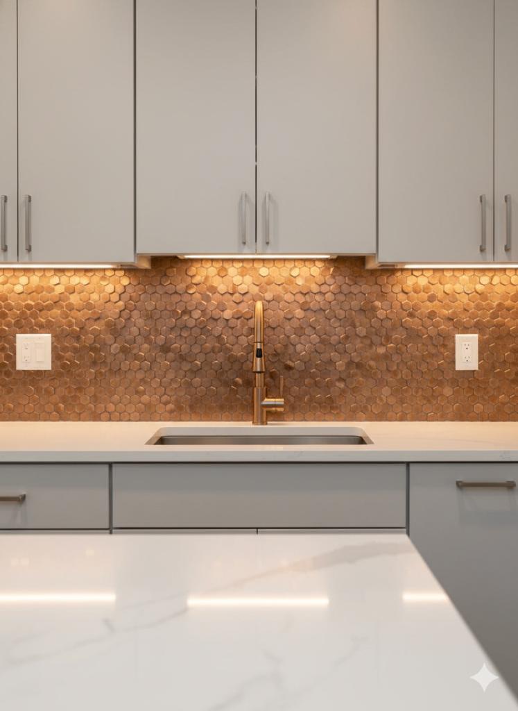 Mosaic Colonial L Antic Hexagon 10mm 3D Copper 4-8mm, Doe-het-zelf en Bouw, Tegels, Ophalen, Overige materialen, Wandtegels, Nieuw