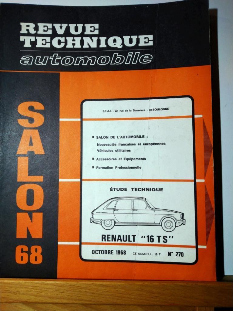 RTA - Renault 16 - Salon 1968 - n 270, Autos : Divers, Modes d'emploi & Notices d'utilisation, Envoi