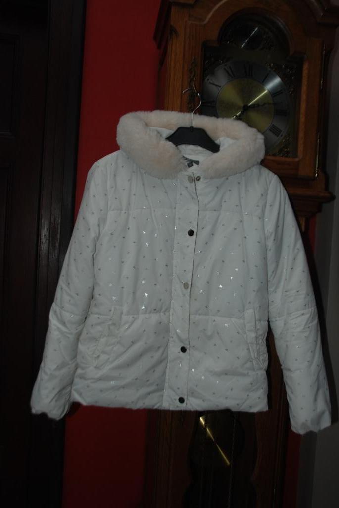 Jas Blouson Parka beige ecru T164 of 13/14A Zeer goede staat, TQF Collection, Meisje, Ophalen of Verzenden, Zo goed als nieuw