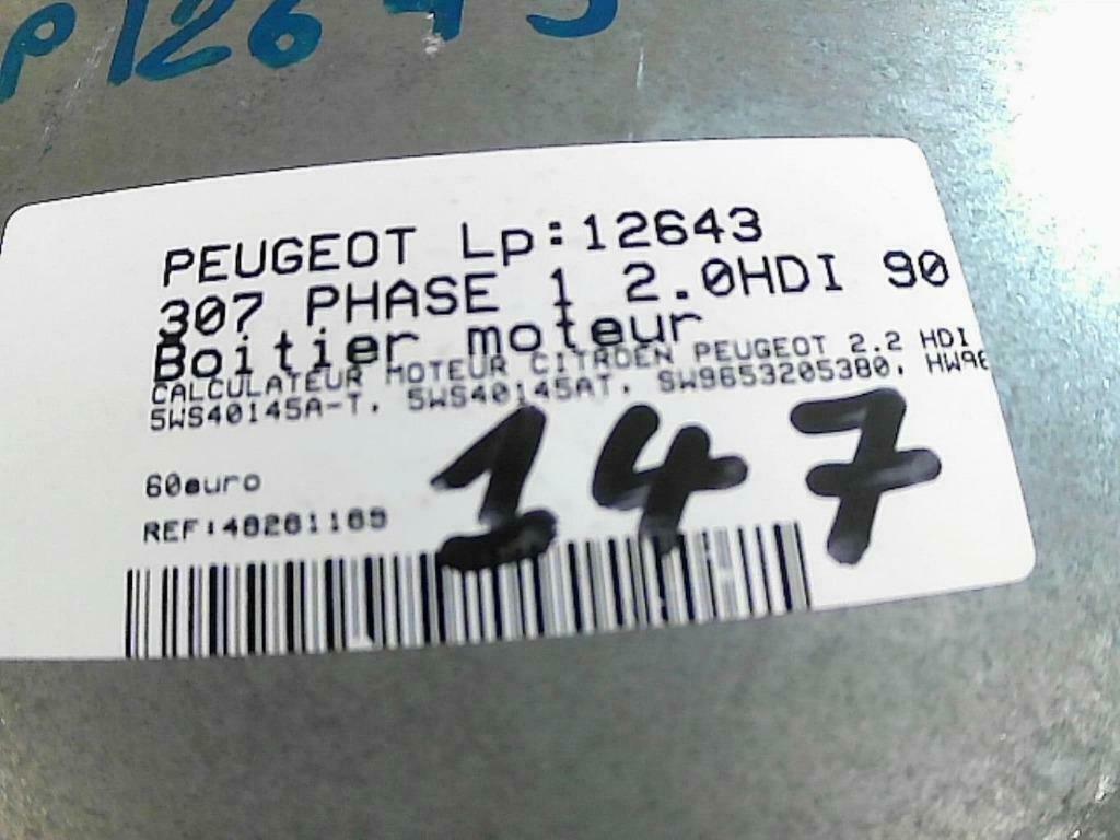 Boitier moteur Peugeot 307 2.0HDi 66kw 5WS40145A-T (147), Enlèvement ou Envoi, Utilisé, Peugeot