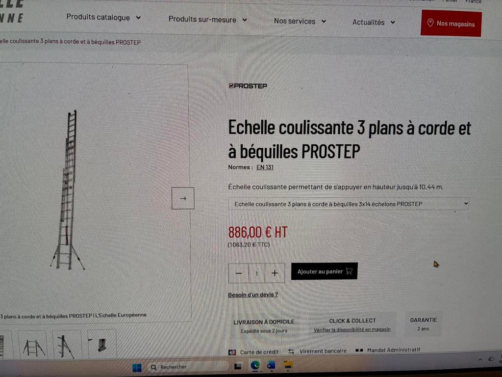 Exhelles Nouveaux modelle d’echelle 10mertee 44, Enlèvement, Comme neuf