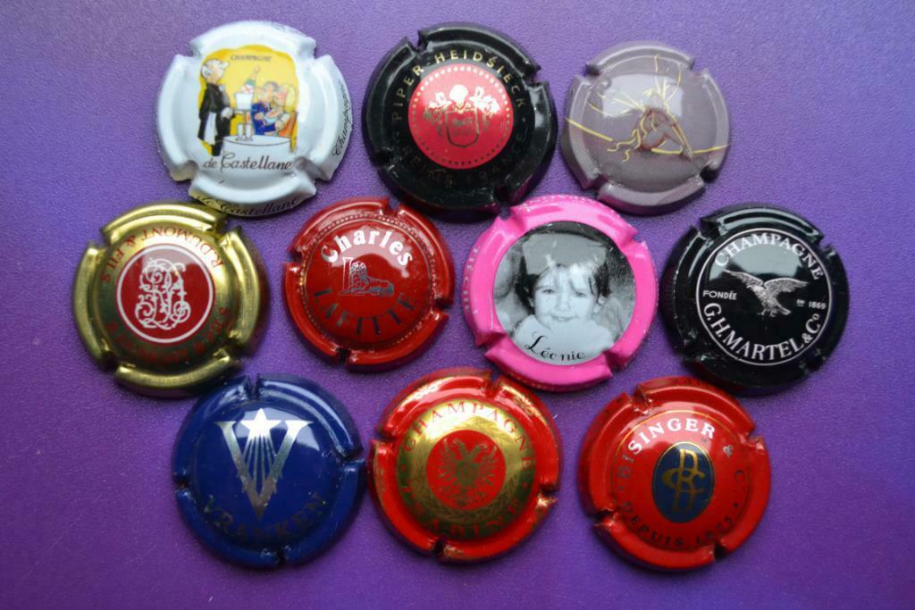 lot de 10 capsules de Champagne, Ophalen of Verzenden