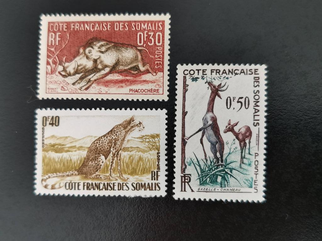 Côte française des Somalis 1958 - wilde dieren *, Postzegels en Munten, Ophalen of Verzenden, Overige landen, Postfris