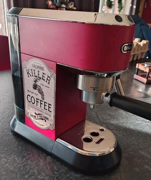 Delonghi Dedica Rood met extra's, Electroménager, Café moulu, Machine à espresso, Réservoir d'eau amovible, Comme neuf