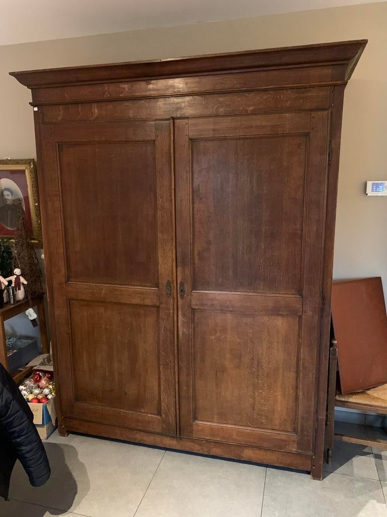 Ancienne garde robe en chêne 160x60x218cm ht, Enlèvement, Utilisé, Chêne
