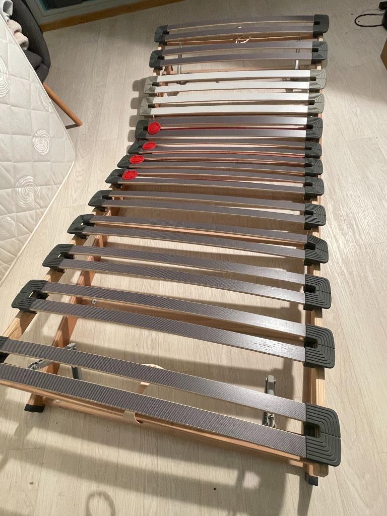 Sommier réglable tête et pieds, Maison & Meubles, Chambre à coucher | Lits, 90 cm, Brun, Enlèvement, Bois
