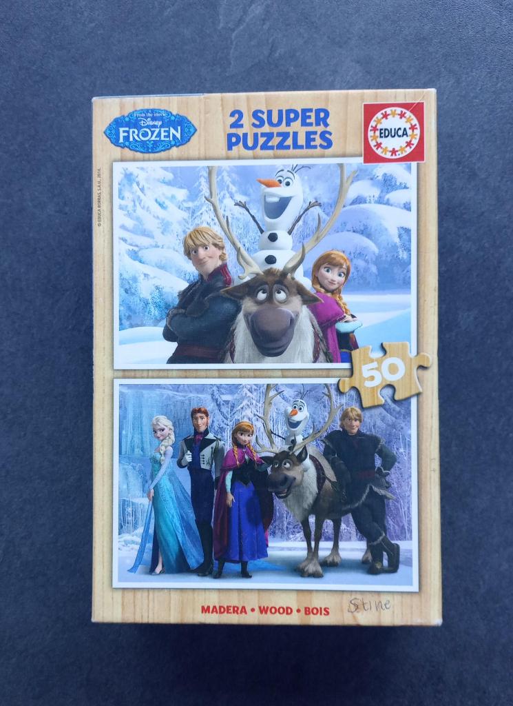 Frozen - 2 puzzels van 50 stukken (Educa), Ophalen, 10 tot 50 stukjes, Zo goed als nieuw