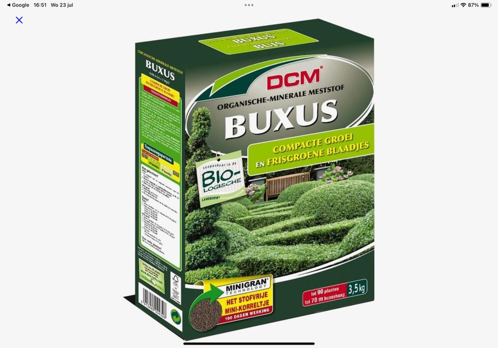 BIO-meststof voor buxus - 3,5kg merk DCM, Tuin en Terras, Ophalen of Verzenden, Kunstmest
