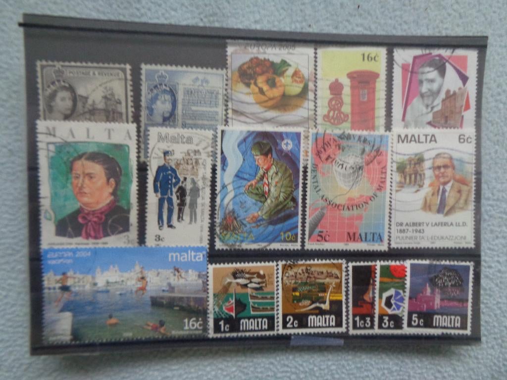 Postzegels Malta, Postzegels en Munten, Met stempel, Ophalen of Verzenden, Gestempeld, Staatshoofden