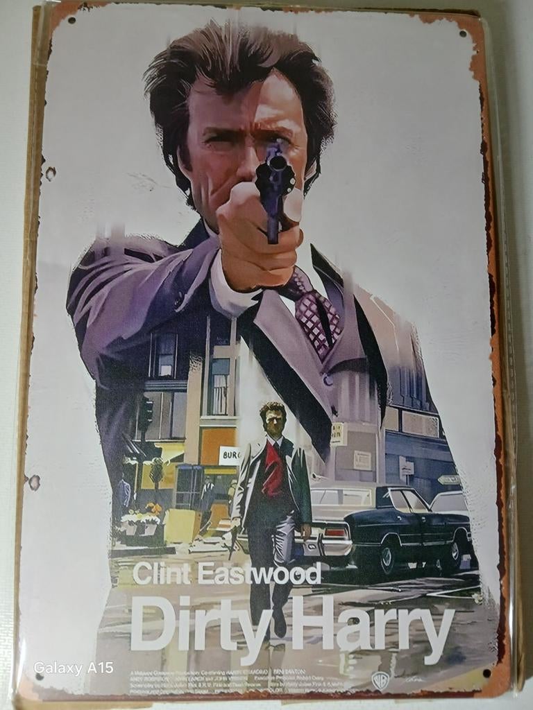Dirty Harry 20 op 30 bord metalic, Ophalen of Verzenden