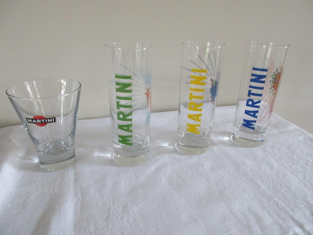 4 glazen MARTINI long drinks by Martini drinkglas apero, Ophalen