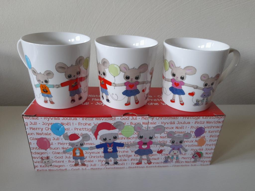 Kerst House of Mouse  - cadeau set 3 mokken,  kerst sfeer, Ophalen of Verzenden, Nieuw