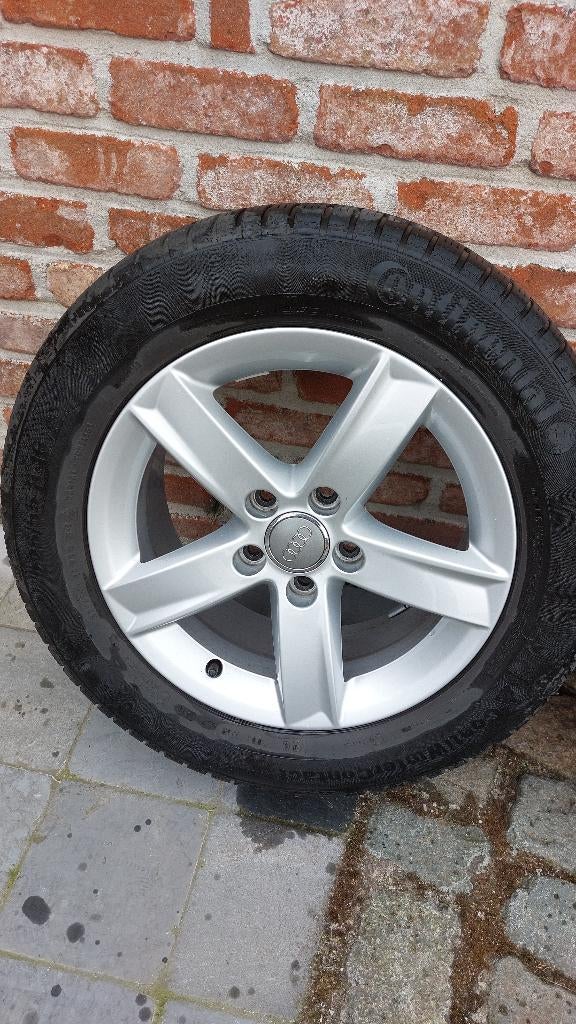 Kit Jantes Audi monté en pneus Hiver, Auto-onderdelen, Banden en Velgen, Ophalen, Gebruikt, 16 inch, Winterbanden