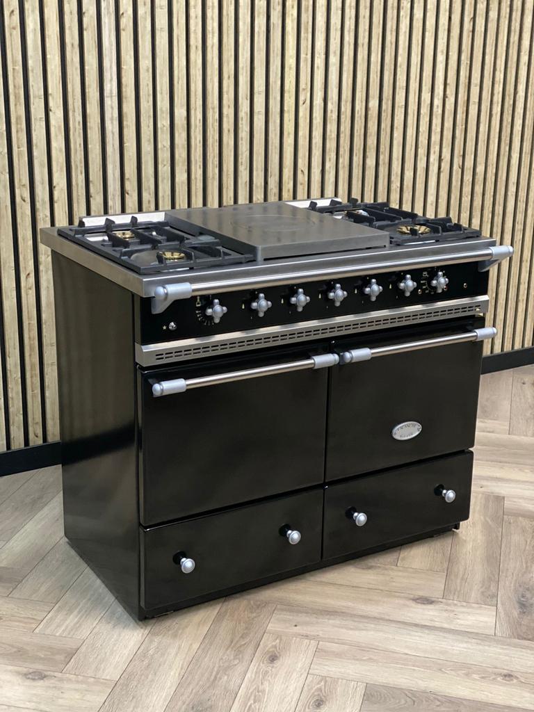 Luxe fornuis Lacanche Zwart Gas + Coup de Feu + Dubbele Oven, Ophalen of Verzenden, Grill, Gas