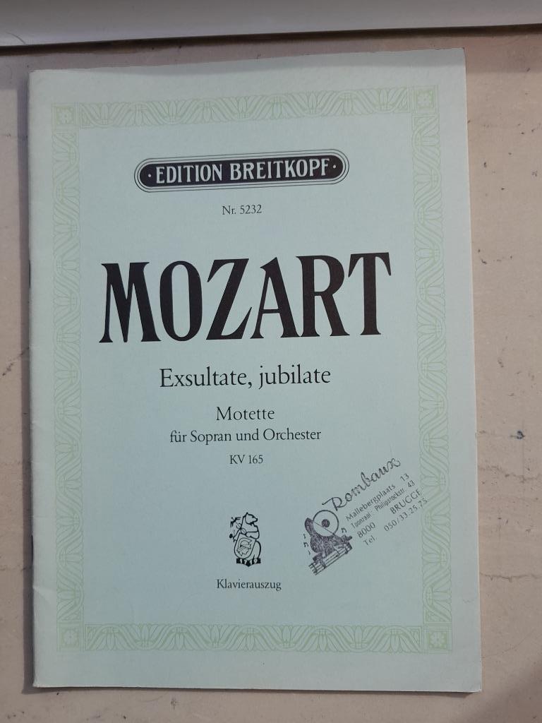 MOZART   Exsultate, jubilate          (partituur), Muziek en Instrumenten, Ophalen of Verzenden, Nieuw, Klassiek, Zang