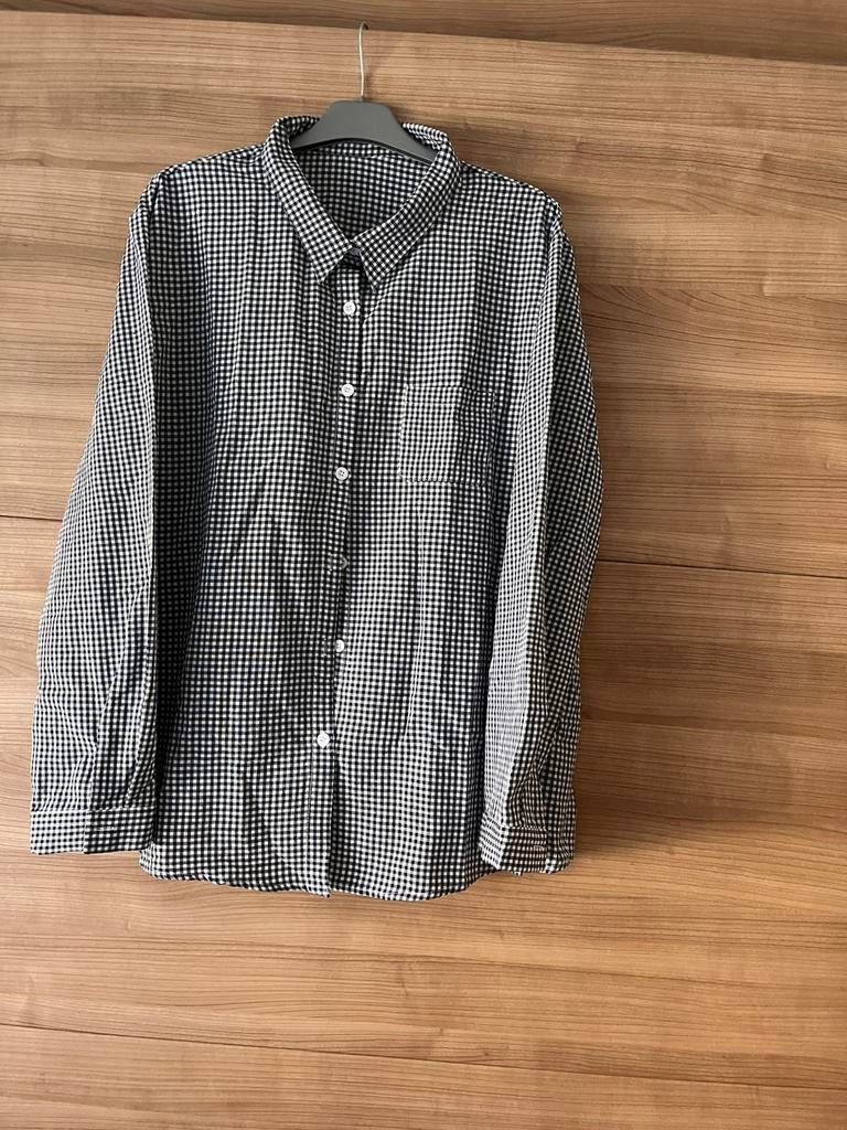 Blouse New Navy Blue à carreaux blancs pour femmes, Neuf, Taille 46/48 (XL) ou plus grande, Enlèvement ou Envoi, Bleu