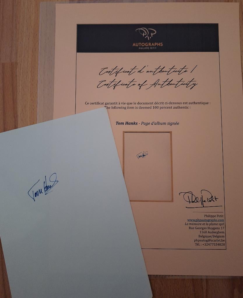 Authentieke handtekening van acteur Tom Hanks, Ophalen of Verzenden