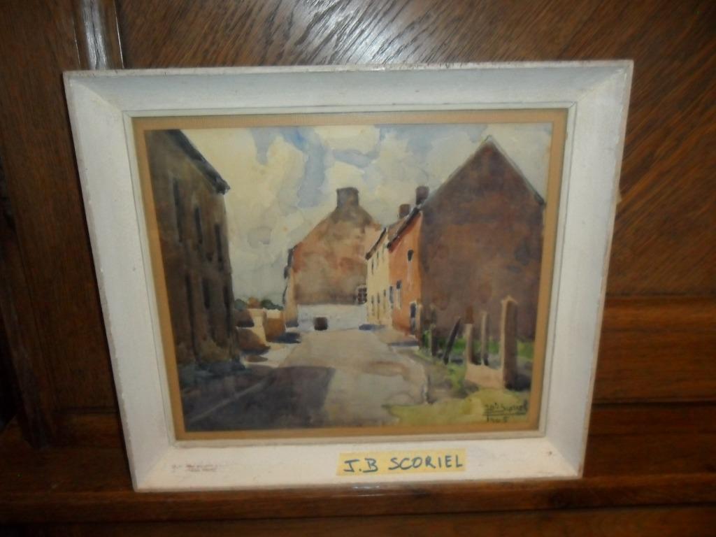 Aquarelle de Jean-Baptiste Scoriel (Lambusart, 1883 - Tamine, Antiquités & Art, Enlèvement ou Envoi