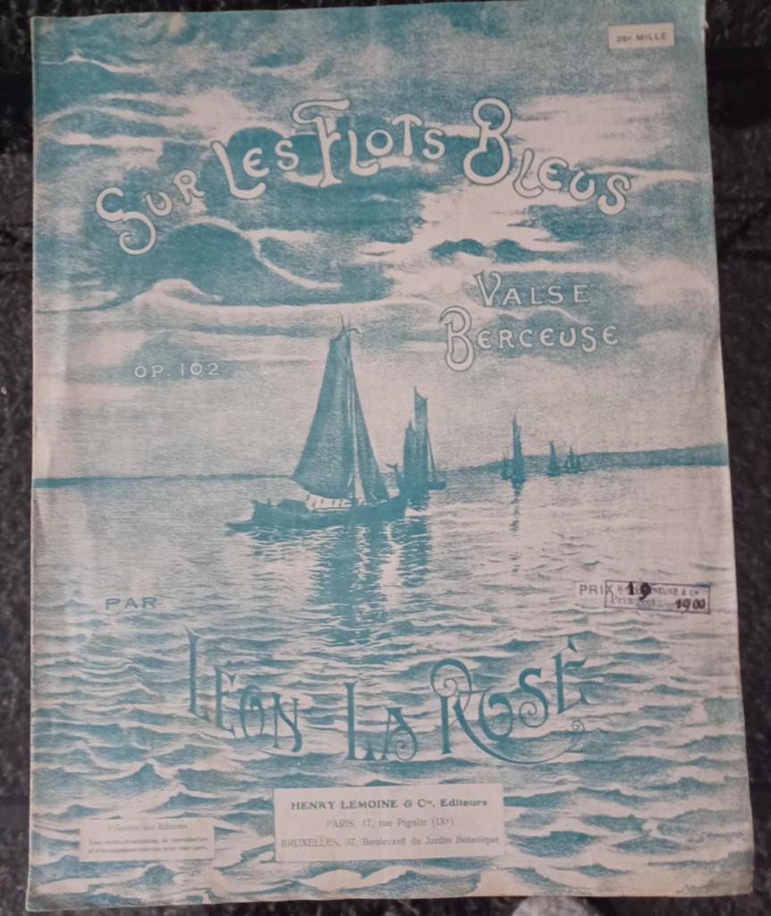 Ancienne partition de musique "Sur les flots bleus", Musique & Instruments, Enlèvement, Utilisé, Piano