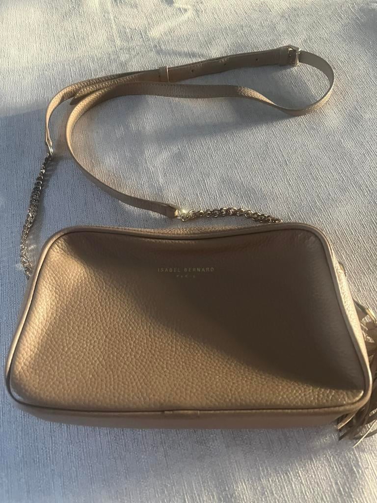 Dameshandtas met lange riem van Isabel Bernard, Ophalen, Zo goed als nieuw, Beige, Schoudertasje