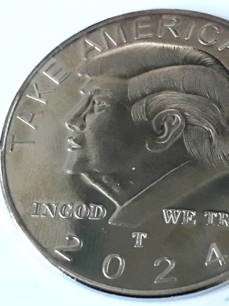 Dollar Donald Trump Munt Zilver Amerika 2024 Mint😎🤗🤑👌, Ophalen of Verzenden, Losse munt, Zilver
