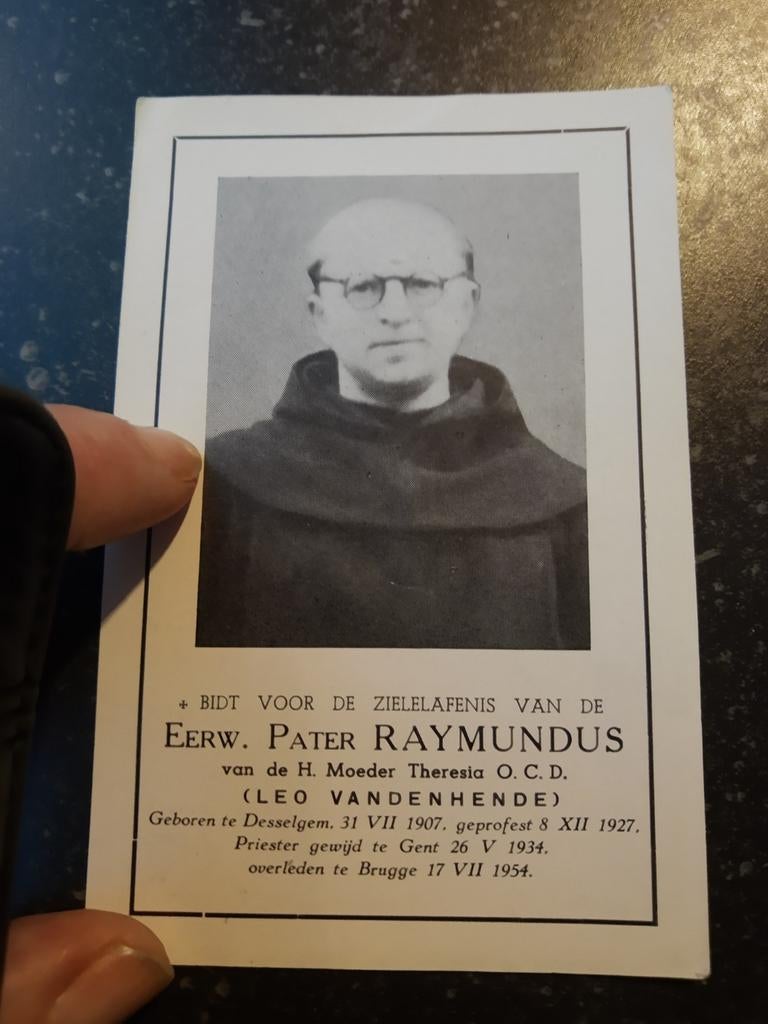 Bp pater Raymundus, Desselgem 1907- Brugge 1954, Ophalen of Verzenden