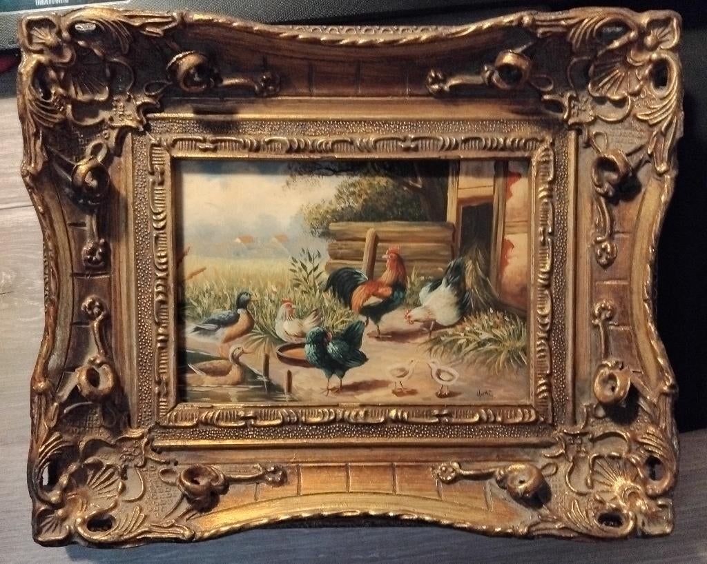 Edgar Hunt 2 antieke schilderijen, Antiek en Kunst, Kunst | Schilderijen | Klassiek, Ophalen of Verzenden