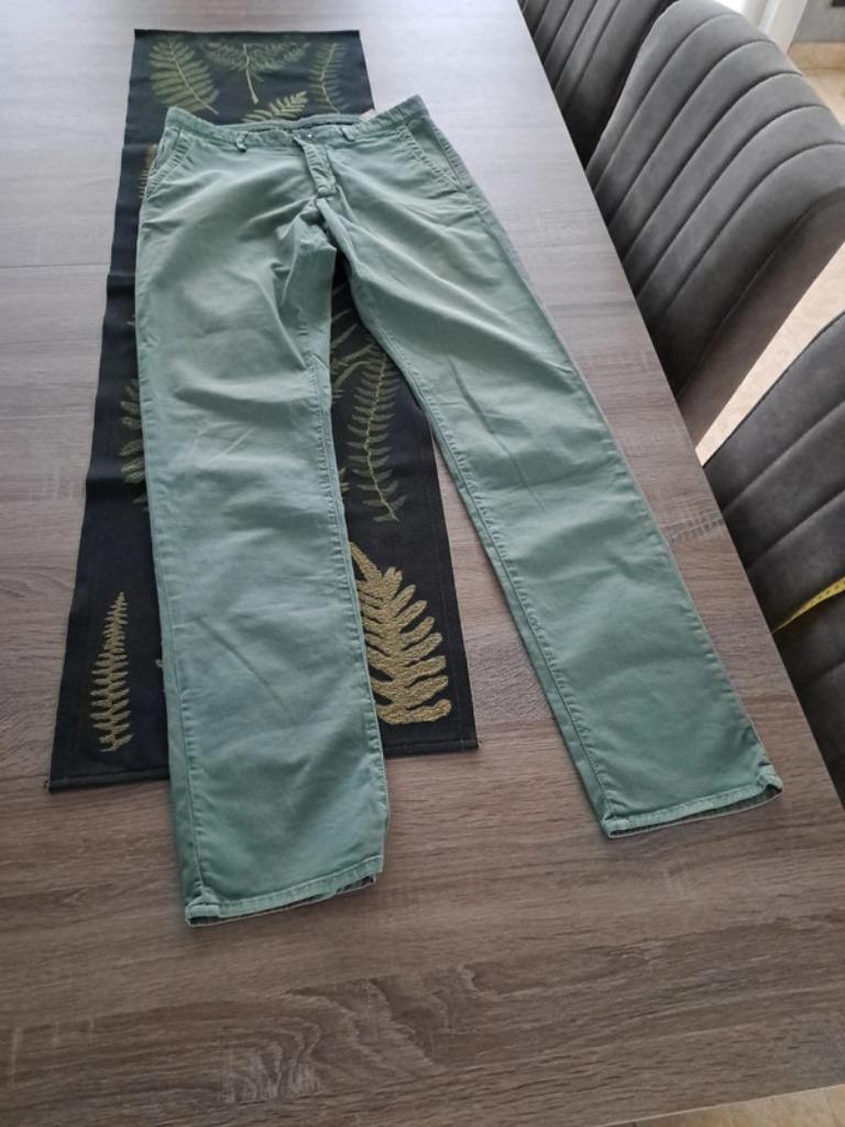 Massimo Dutti lichtgroene broek medium, Maat 48/50 (M), Ophalen of Verzenden, Zo goed als nieuw, Massimo Dutti