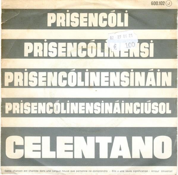 Adriano Celentano - Prisencólinensináinciúsol, 7 inch, Single, Ophalen of Verzenden, Zo goed als nieuw