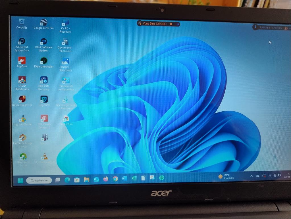 PC portable acer E1-522 15,6" AMD A4-5000@1.50GHz Win 11p, 15 inch, 8 GB, Minder dan 2 Ghz, Refurbished