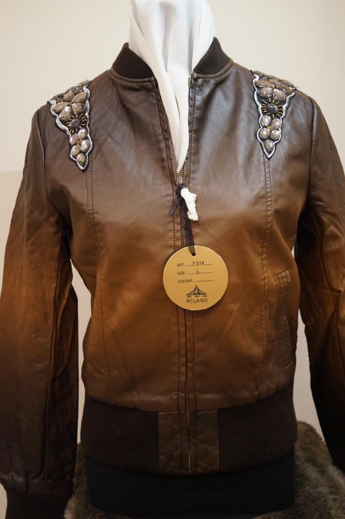 Blouson Femme T.38 / 40- M / L  Veste en Simili / Skaï / MAN, Neuf, Autre, Taille 38/40 (M), Brun