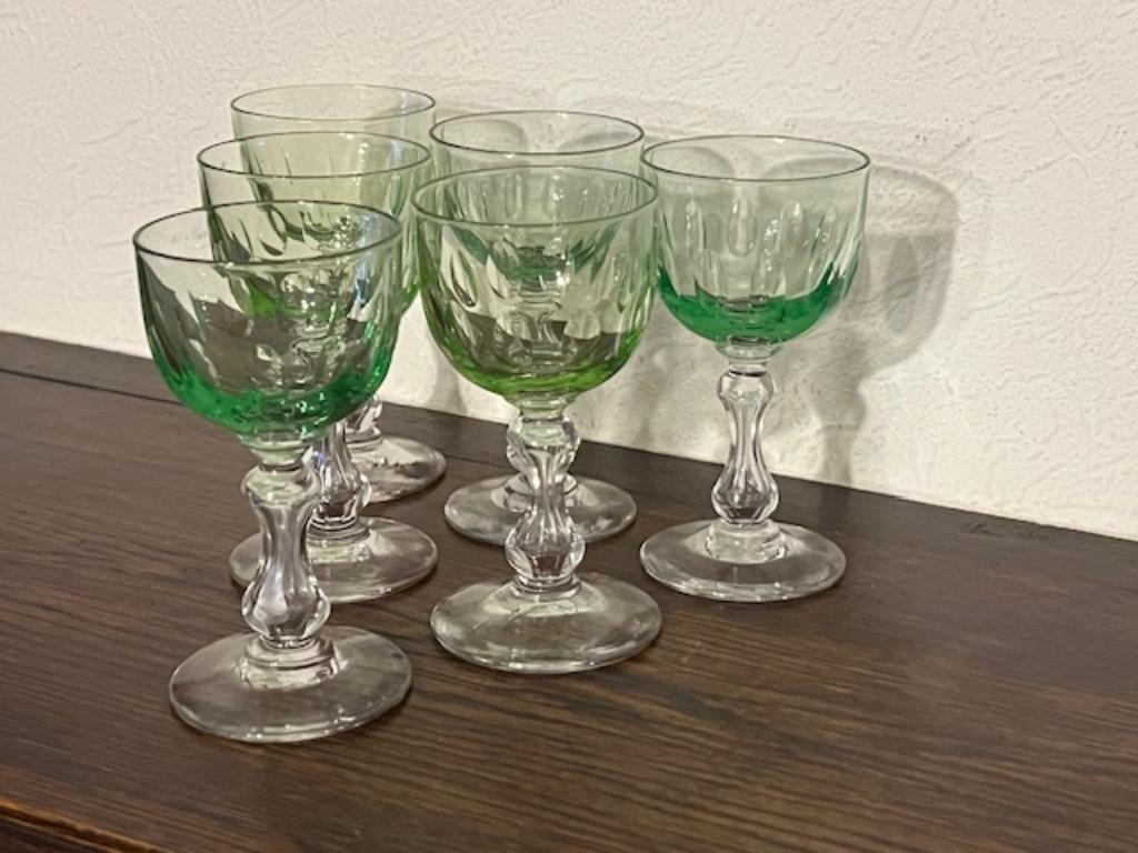6 verres à porto Val Saint Lambert en ouraline, Enlèvement