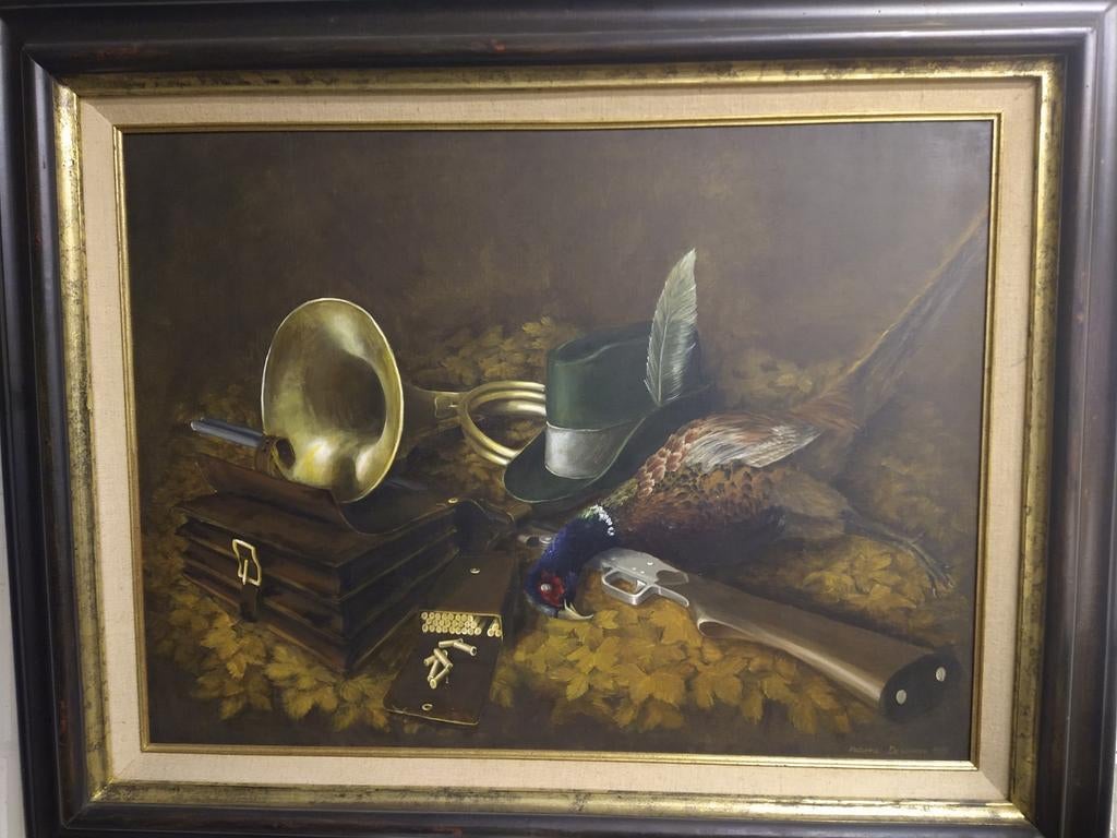 schilderij jachttafereel, Antiek en Kunst, Ophalen