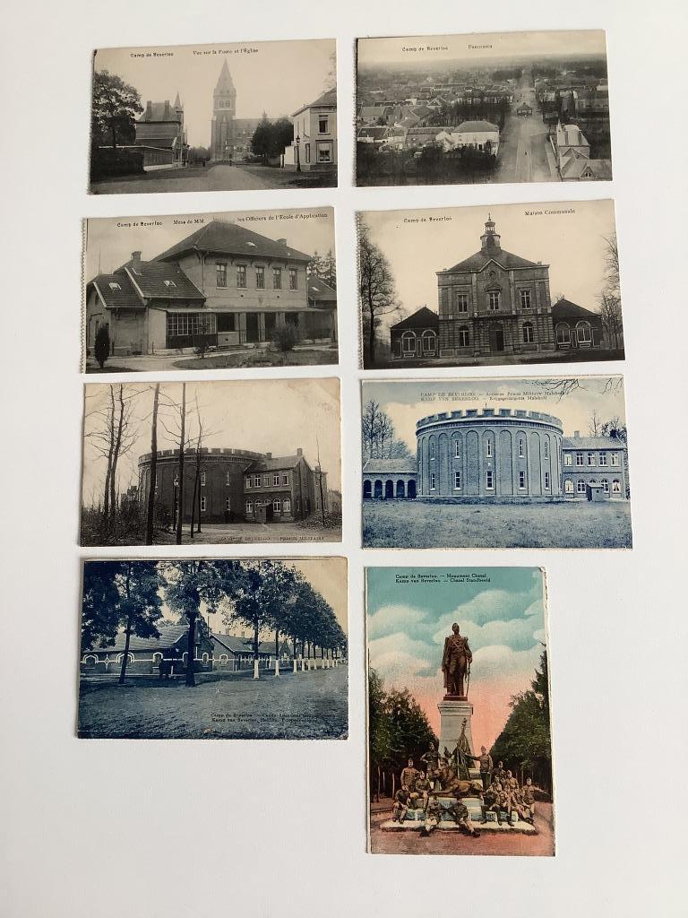 8 oude postkaarten Kamp van Beverloo, Verzamelen, Ophalen of Verzenden