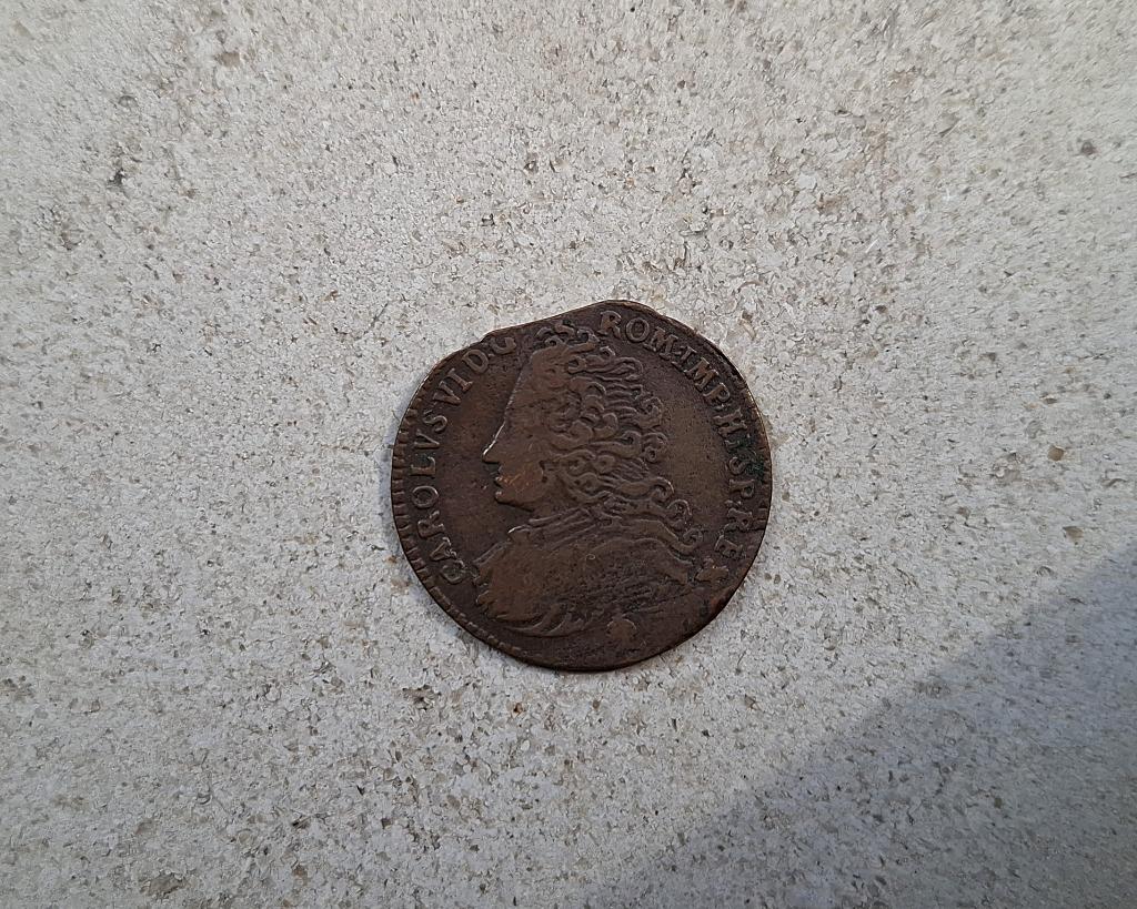 Liard Charles VI 1712 Bruxelles - pays bas autrichiens, Postzegels en Munten, Munten | België, Ophalen of Verzenden, Brons, Setje